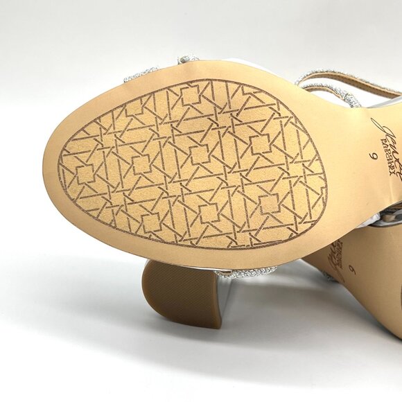 Jewel Badgley Mischka Womens Size 9 Gale Silver Dress Sandals Heels Shoes - Picture 13 of 16